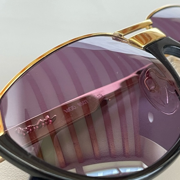 Vintage West Germany Brendel Sunglasses Black Gold Model 8507 - Picture 4 of 10